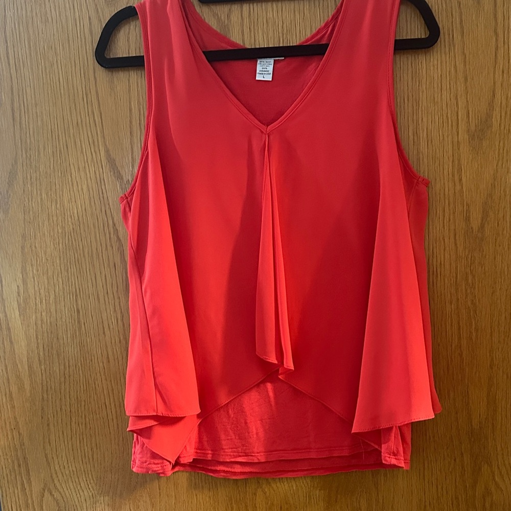 Bar III Bright Red Layered Tank Top
